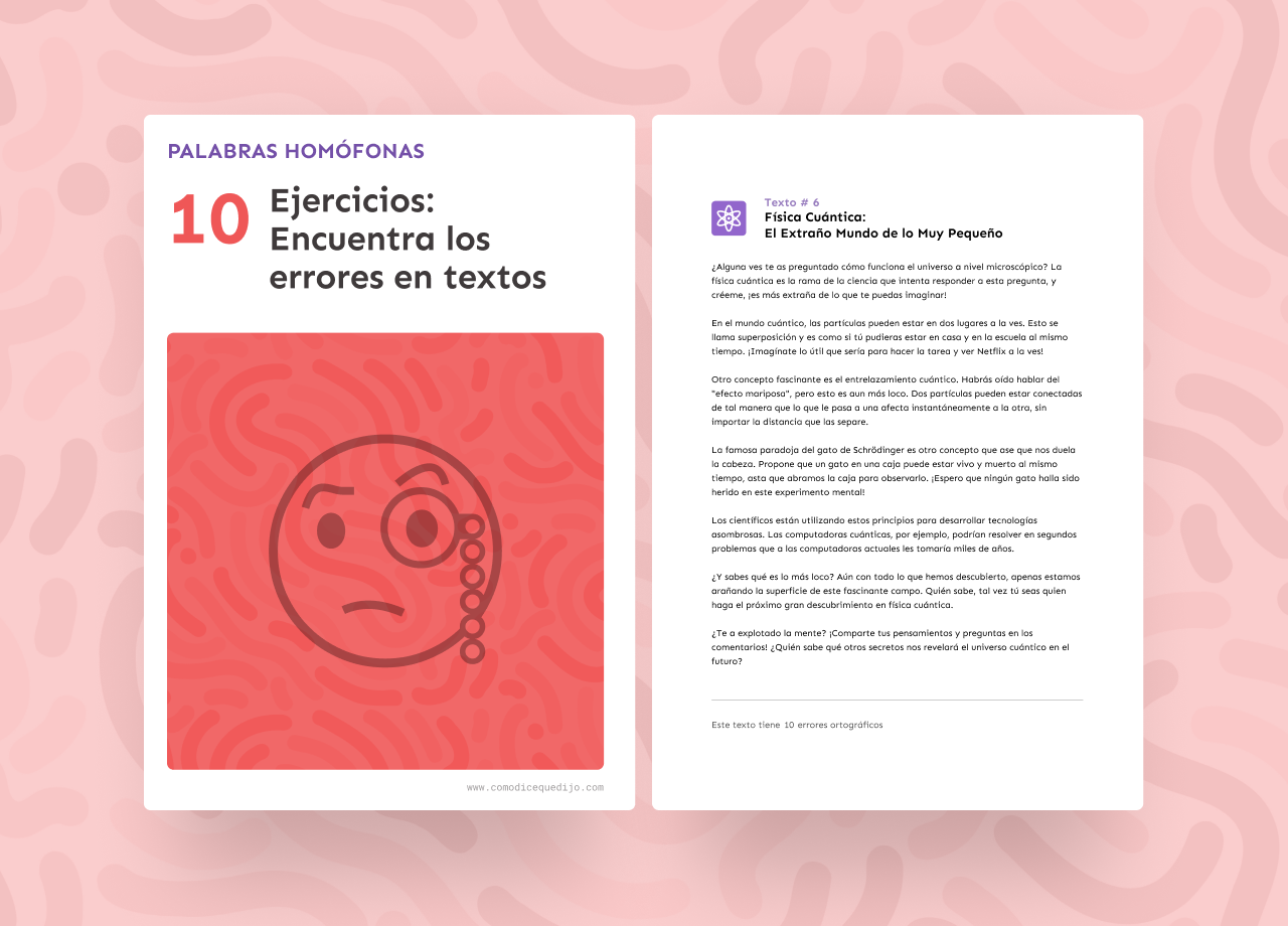 Palabras Homófonas: 10 ejercicios encuentra errores en textos
